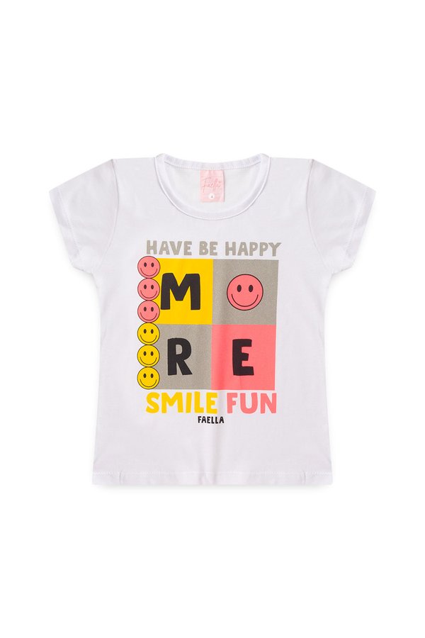 Conjunto Infantil Verão Feminino Have Be Happy - Branco