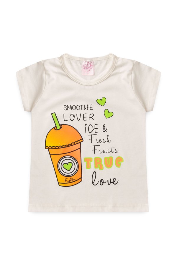 Conjunto Infantil Verão Feminino Smoothie Lover - Off-White