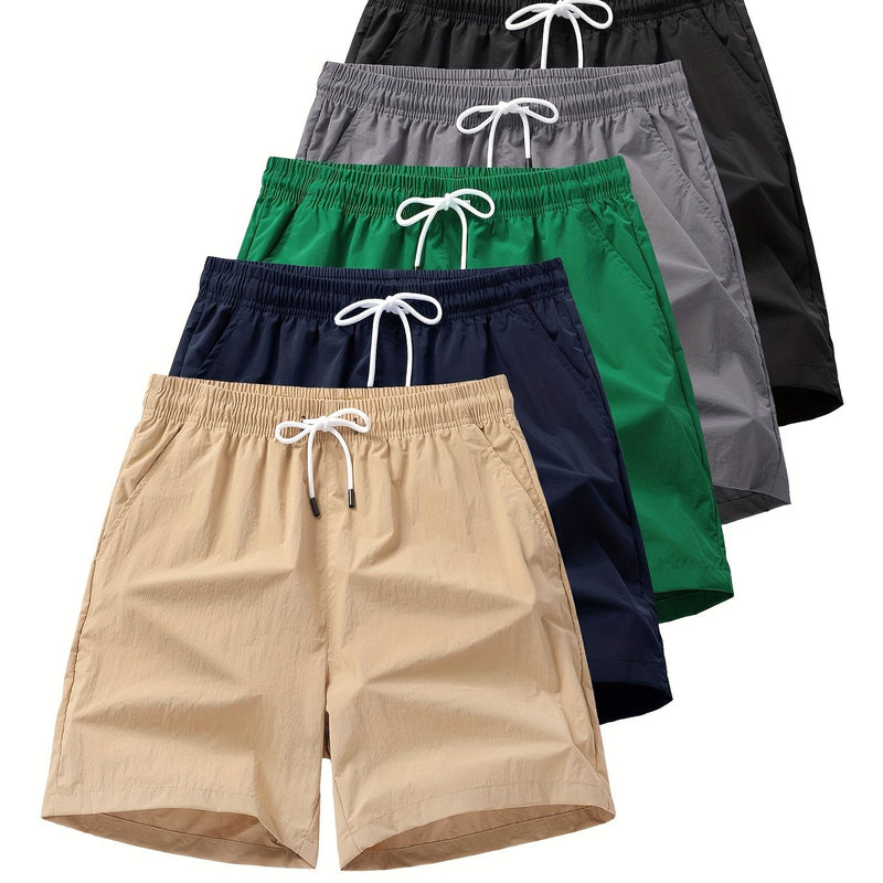 Conjunto de 5 shorts casuais de cor sólida