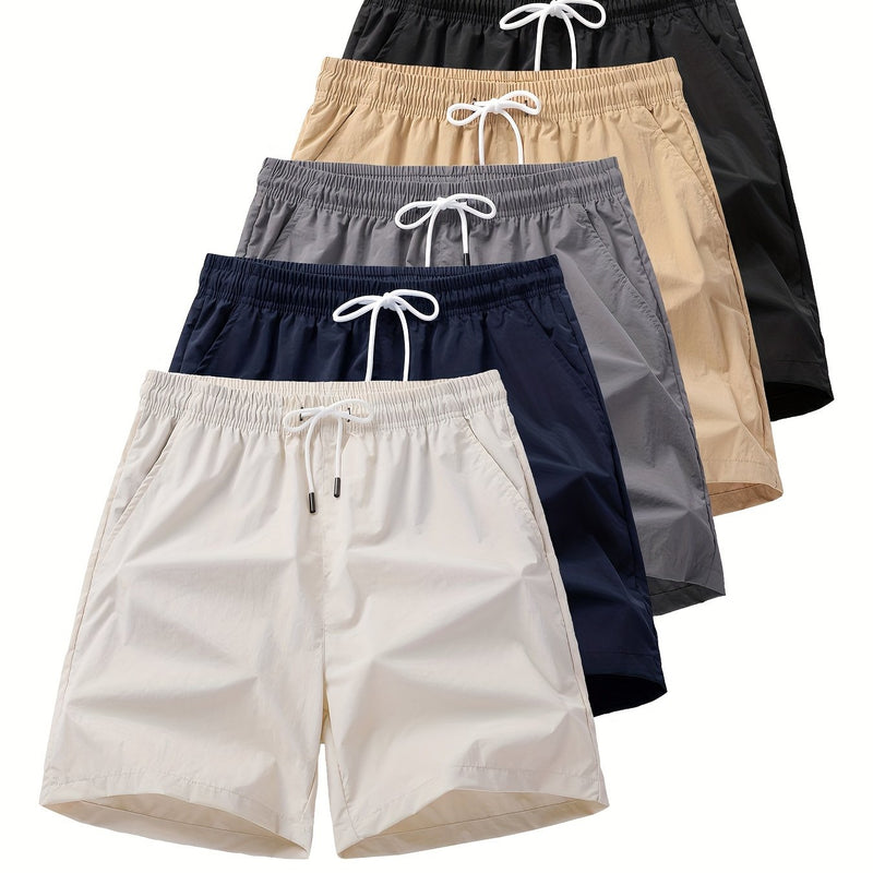 Conjunto de 5 shorts casuais de cor sólida