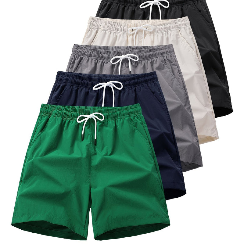 Conjunto de 5 shorts casuais de cor sólida