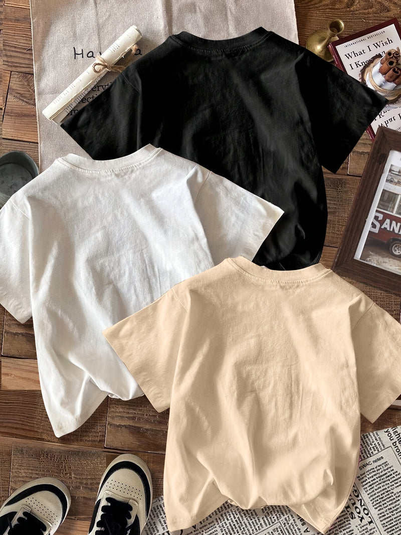 Conjunto de três peças de camiseta casual e fashion para mulheres